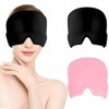 Scettar 2 Pièces Masque Migraine Noir et rose ,Bonnet Anti Migraine Peut être Recyclé,Masque Migraine Froid,Migraine Miracle 