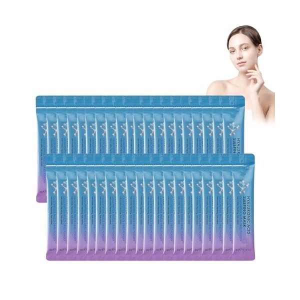 Overnight Facial Mask, Night Mask Masque Facial de Nuit, Masque de Soin Pendant la Nuit Crème de Nuit Hydratation Intense Raf