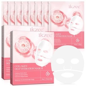Masque visage au collagène, lot de 12 masques au collagène, masque hydrogel hydratant de nuit, véritables masques visage au c