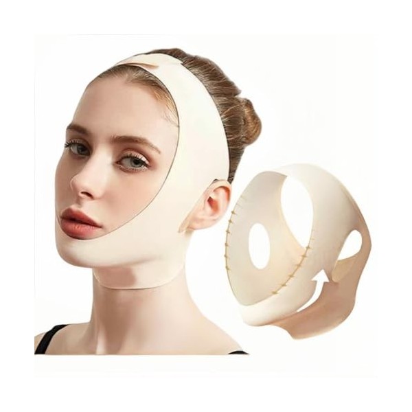 SDXCJY Masques faciaux en V, masque réutilisable en V, pour double menton et affaissement de la peau du visage. Réducteur de 