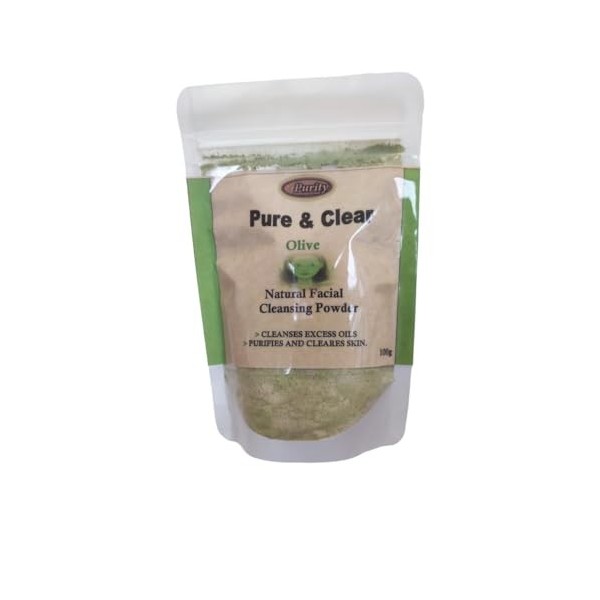 Pure & Clear Poudre nettoyante naturelle pour le visage, 100 g, olive