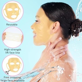 AOZUO Lot de 3 masques réutilisables en silicone, masque hydratant pour le visage, anti-rides, masque doreille à suspendre p