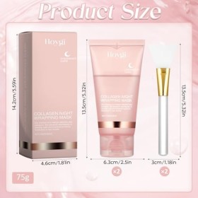 Masque enveloppant de nuit au collagène, enveloppement de nuit au collagène, masque facial de nuit, masque facial au collagèn