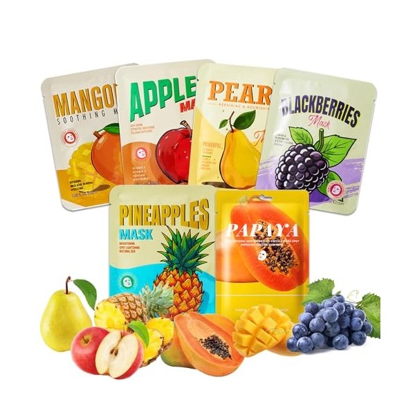 6 Pièces Masque de Beauté,Masque Hydratant,Ingrédients Nourrissants et Naturels,Nourrissants&Appaisant