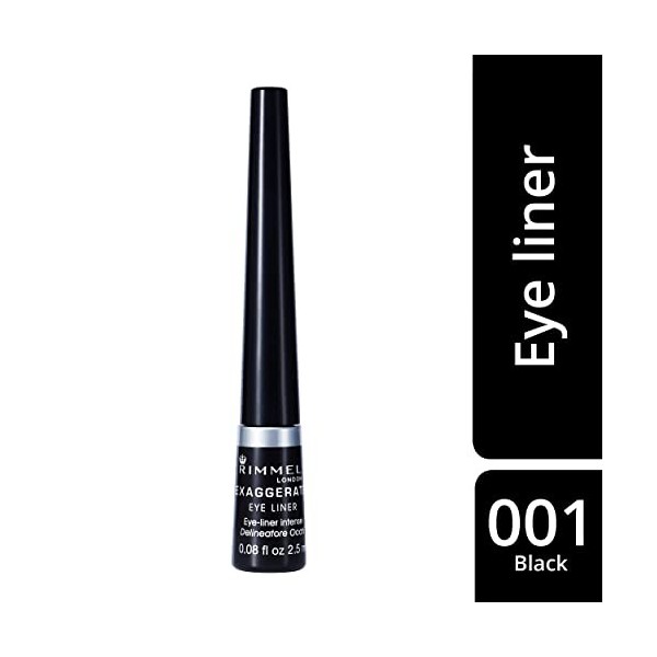 Rimmel London Scandaleyes Exaggerate Delineatore Occhi Liquido Matte, 2,5 ml, noir 001 Black 