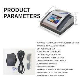 LHQYA Équipement De Beauté du Visage, Dispositif Délimination des Araignées Et des Varices Haute Fréquence 980 Nm avec Écran