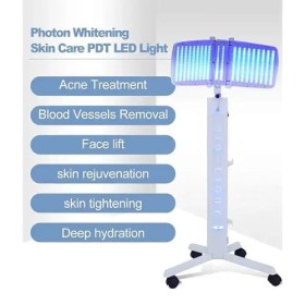 Thérapie Par Lumière LED 7 Couleurs, Machine Soin Du Visage Verticale À Rotation 360 ​°aveczonetraitement 50*20cm, Fréquence 