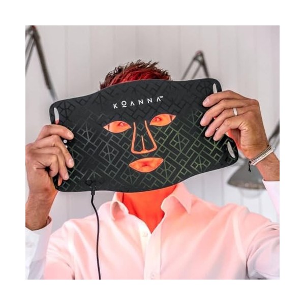 Koanna Masque de luminothérapie à LED 7 couleurs pour le visage anti-âge, acné, raffermissement et éclaircissement de la peau