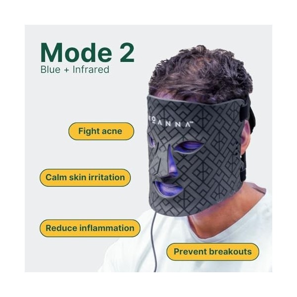 Koanna Masque de luminothérapie à LED 7 couleurs pour le visage anti-âge, acné, raffermissement et éclaircissement de la peau