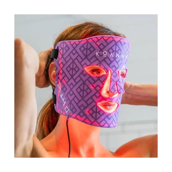 Koanna Masque de luminothérapie à LED 7 couleurs pour le visage anti-âge, acné, raffermissement et éclaircissement de la peau