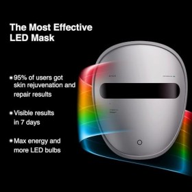 AMIRO Spectra Masque facial 5 en 1 avec lumière LED sans fil, modes déclairage réglables, design doux pour la peau
