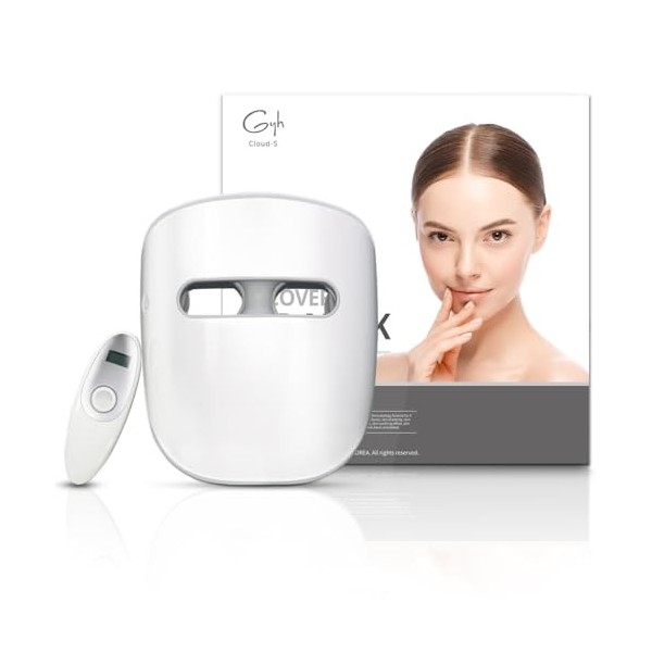 Masque Led Visage Luminothérapie GYH - Masque Luminothérapie Visage sans fil avec LED Infrarouge,Red Light Therapy, Lumière B...