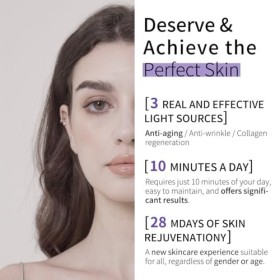 HIME SAMA Masque led visage, masque de soin de la peau rouge + Nir & Blue Light pour anti-âge/éclaircir la peau, masque LED d