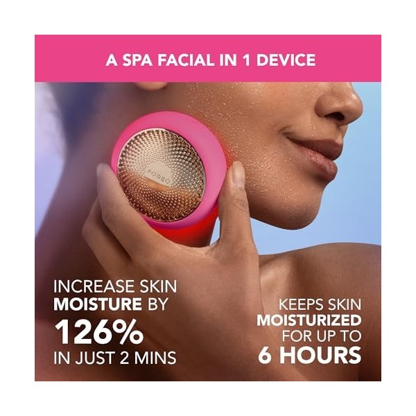 UFO 3 masque hydratant visage profond - Spa visage 5 en 1 - Luminothérapie lumière rouge, thermothérapie, cryothérapie, massa