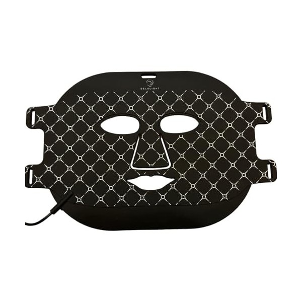 Masque de Luminothérapie LED DELULIGHT - 99 LED, 7 Couleurs, Anti-Âge, Anti-Acné, Améliore lÉlasticité de la Peau, Réduit le