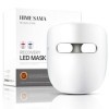 HIME SAMA Masque led visage, masque de soin de la peau rouge + Nir & Blue Light pour anti-âge/éclaircir la peau, masque LED d