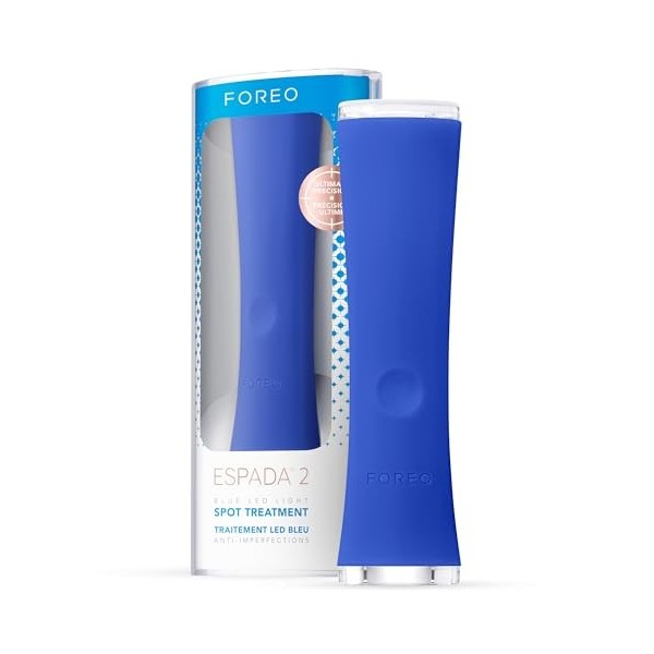 FOREO ESPADA 2 Luminothérapie LED - Appareil anti acné traitement efficace - Silicone de qualité médicale - Traitement cicatr