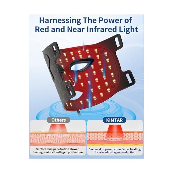 KIMTAR Masque Visage LED, Masque LED Visage Luminothérapie 7 Couleurs Luminothérapie Visage Réduction des Rides et le Rajeuni