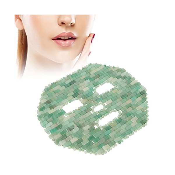 Masque Facial en Jade, Masque de Jade pour les Yeux, pour les Soins de la Peau Réduit les Cernes Favorise le Drainage en Pier