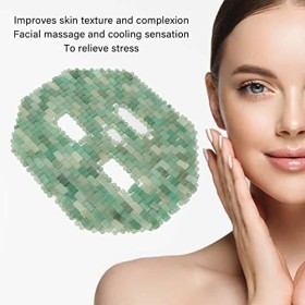 Masque Facial en Jade, Masque de Jade pour les Yeux, pour les Soins de la Peau Réduit les Cernes Favorise le Drainage en Pier