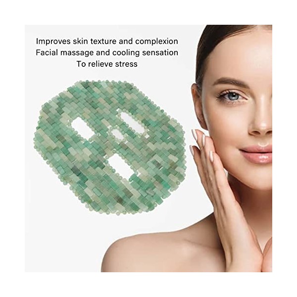 Masque Facial en Jade, Masque de Jade pour les Yeux, pour les Soins de la Peau Réduit les Cernes Favorise le Drainage en Pier
