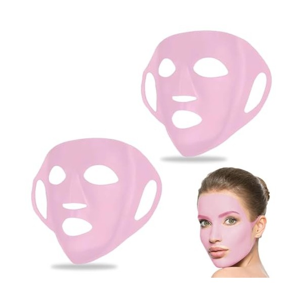 NJCXOLA 2pcs Couverture de masque de visage, Masque réutilisable de masque de silicone Visage facial de vapeur imperméable Ma