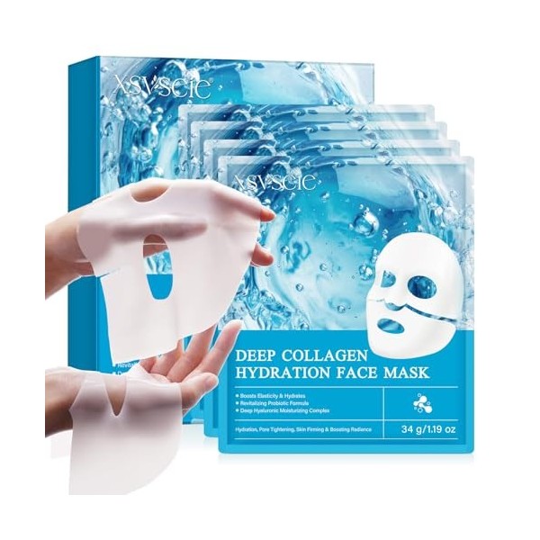 Masque Collagene Visage Korean, Bio Collagen Real Deep Mask, Masque Hydratant Visage, Masque Visage Coreen, Collagen Mask pou