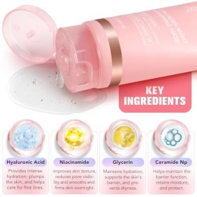 Collagen Night Wrapping Mask, Peel Off Masque Visage de Nuit au Collagène, Hydratation Intense, Peau éclatante, Réduction du 