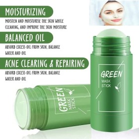 Green Stick Mask, 2 Pièces Masques au Thé Vert pour Nettoyage en Profondeur, Contrôle de lHuile et Élimination des Points No