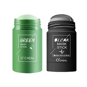 2 Pièce Green Tea Mask,Bâton de masque au thé vert,masque anti-points noirs,Masque De Thé Vert De Nettoyage En Profondeur Des