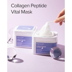 Mary&May Collagen Peptide Vital Mask 30ea | Collagène à faible poids moléculaire, masque feuille peptide, soin de la peau cor