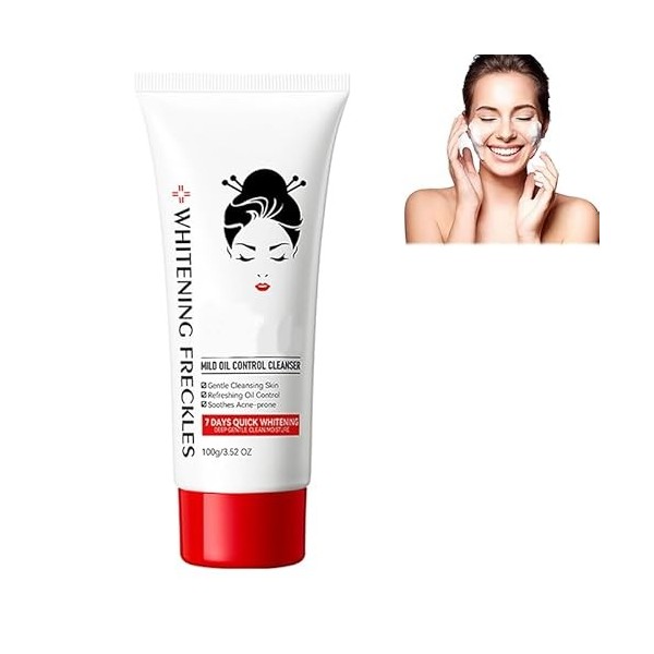 Rostblant Nettoyant éclaircissant, nettoyant pour le visage Nettoyage en profondeur, hydratant, non tenseur, contrôle de lhu