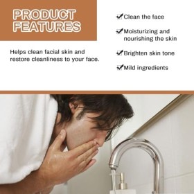 Lave-Visage Pour Hommes + Sérum Pour Le Visage Pour Hommes, Sérum Visage Hydratant Anti-âge, Mousse Nettoyante Visage, Gel Ne