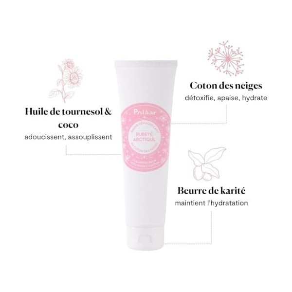 Polåar - Baume Démaquillant Visage, Yeux et Lèvres Pureté Arctique au Coton des Neiges - Efficace sur maquillage longue tenue