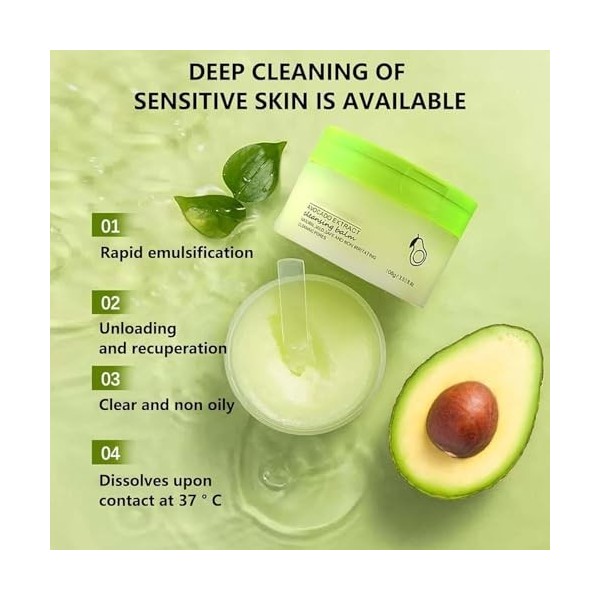 Baume nettoyant à lavocat, démaquillant naturel à lavocat, démaquillant propre à lavocat, baume nettoyant, baume nettoyant