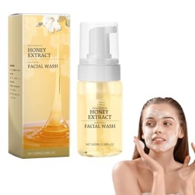 Nettoyant pour le Visage, Mousse de Miel, Nettoyant Doux pour le Visage à lmiel, Nettoie en Douceur et Apaise les Peaux Irri