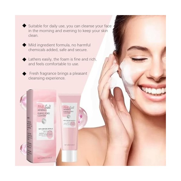 Foaming Wash, Nettoyant Pour le Visage doux pour le Nettoyage des Pores Profonds, Nettoyante pour éliminer les Cellules Morte