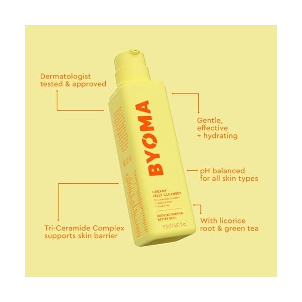 BYOMA Original | CREAMY JELLY CLEANSER | Gel-Crème Nettoyante - Gel nettoyant hydratant | 175 ml | Vegan | by Bella