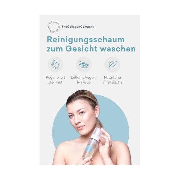 Colway - Mousse Nettoyante Visage, Nettoyant Visage Pour Démaquiller, Nettoyant Pour Peau Sensible, Eau Micellaire - Hydro, 1