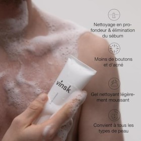 vinsk® Daily Facial Cleanser | Nettoyage quotidien du visage contre les impuretés, les boutons et lacné | Face wash gel nett