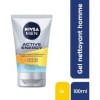 NIVEA MEN Active Energy Gel nettoyant énergisant 1 x 100 ml , soin visage homme à laction revitalisante, gel purifiant visa