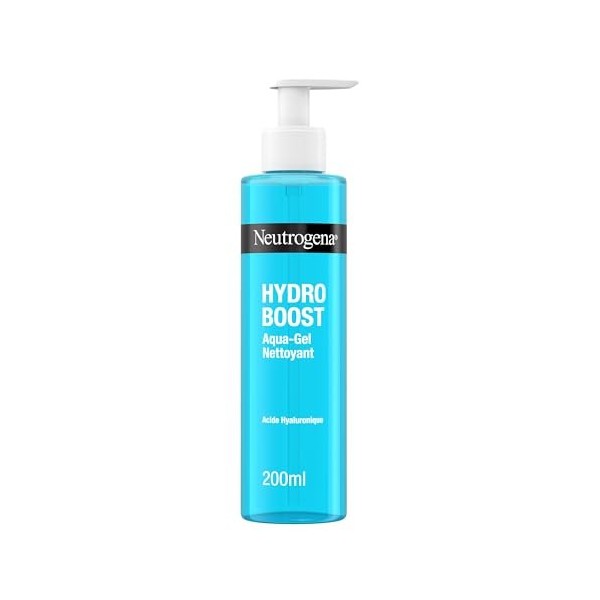 Neutrogena | Gel Nettoyant Hydro Boost Aqua flacon-pompe de 200 ml – Nettoyant pour le visage à l’acide hyaluronique et gly