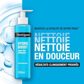 Neutrogena | Gel Nettoyant Hydro Boost Aqua flacon-pompe de 200 ml – Nettoyant pour le visage à l’acide hyaluronique et gly