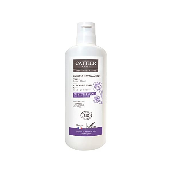Cattier - Mousse Nettoyante Visage - Nuage Céleste - pour Tous Types de Peaux - 150 ml