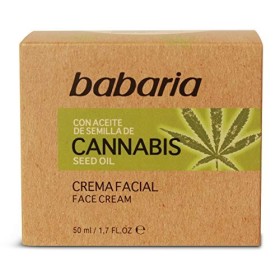 Babaria - Crema Facial con Aceite de Semillas de Cannabis, Nutrición y Bienestar, Apta para Pieles Sensibles, Vegano - 50 ml