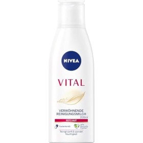 NIVEA VITAL Lait nettoyant apaisant pour le visage pour peaux matures élimine en profondeur le maquillage et les salissures d