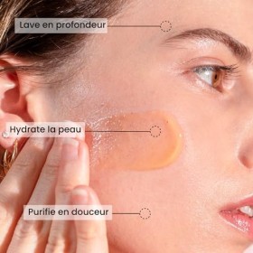 Pulpe de Vie - Gelée Nettoyante Visage THE Cleanser 150ml - Anti-gaspi ! Pêche - Mousse Gourmande pour Peau Douce - Routine V