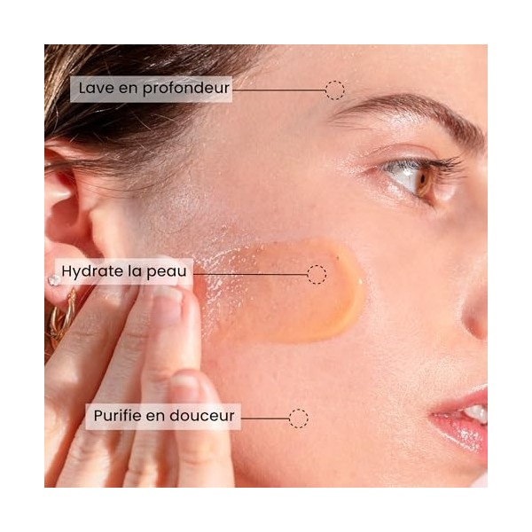Pulpe de Vie - Gelée Nettoyante Visage THE Cleanser 150ml - Anti-gaspi ! Pêche - Mousse Gourmande pour Peau Douce - Routine V