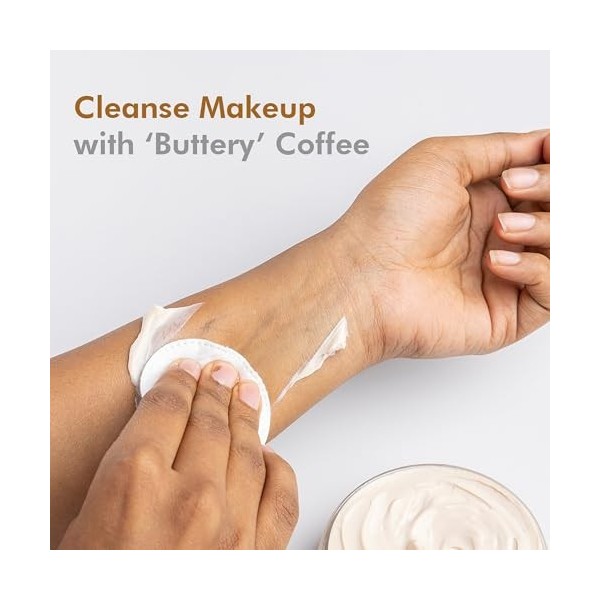 mCaffeine Coffee Face Cleansing Butter - Shea Butter and Coconut Oil Infused - Non-Greasy Oil Cleanser - Suitable for All Ski