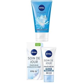 NIVEA routine visage Gel Nettoyant Fraîcheur, gel purifiant et nettoyant visage pour peaux normales à mixtes 1x150 ml et So